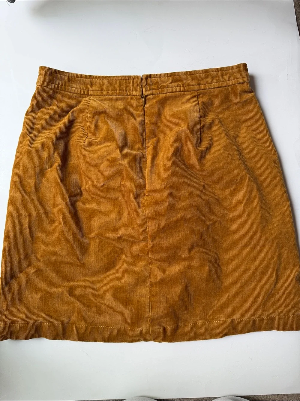 J Crew Corduroy A Line Skirt in Rust Brown